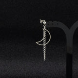 Kim Yugyeom Stainless Steel Moon Tassel Earrings